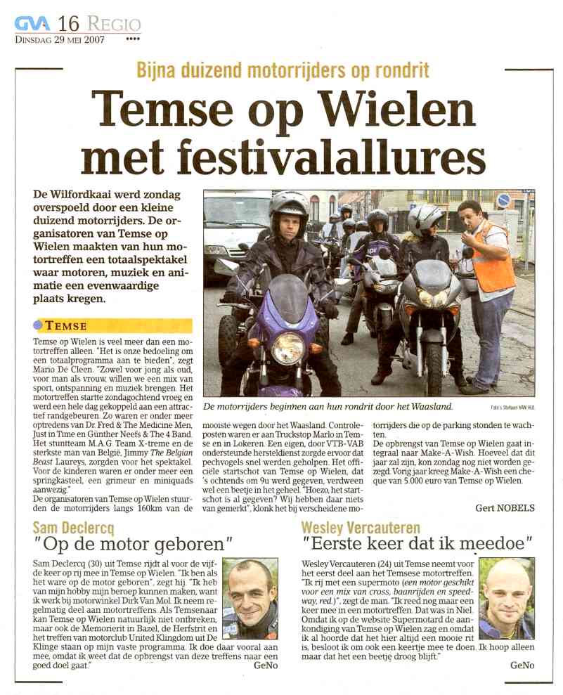 Gazet Van Antwerpen - 29/05/2007